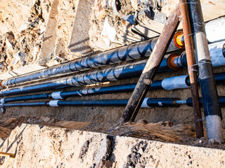 road repair works on replacement of pipelines