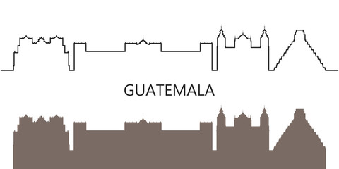 Guatemala logo. Isolated Guatemalan architecture on white background