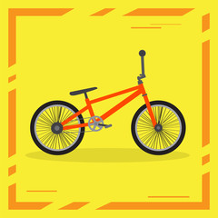 Naklejka premium Isolated bicycle image on a colored background with a frame - Vector
