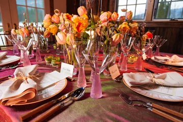 Fotobehang Eetkamer Still life of a table setup for a fancy high end wedding.  © Don Landwehrle