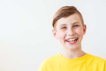 Portrait of a modern teenage boy. Studio shot. Youth culture