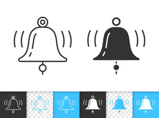 Bell alarm notification simple line vector icon