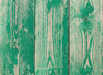 green painted wooden boards