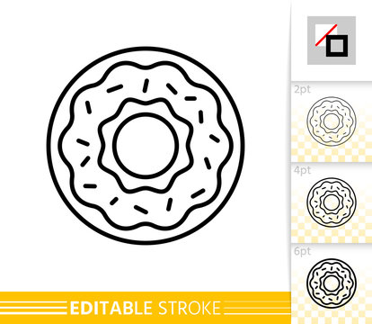 Doughnut Donut Cake Simple Thin Line Vector Icon