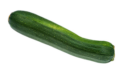 ripe green zucchini cutout on white