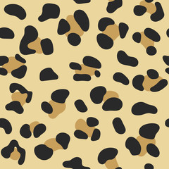 Seamless endless pattern of jaguar texture, Leopard fur background for textile design, wrapping paper, wallpaper or scrapbooking, Vector EPS 10 format