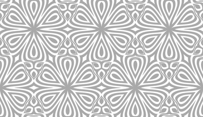 Abstract seamless pattern of many shapes. Vector kaleidoscope.