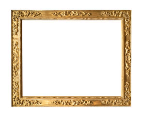 ancient decorated wooden picture frame cutout