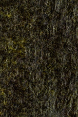 Close up of dried seaweed. Textrure of dried nori sheet for background