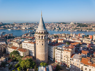 Naklejka premium Galata tower. Istanbul city aerial view