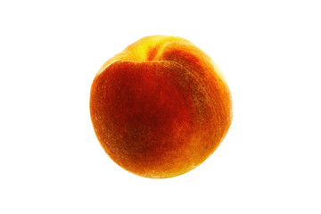 Peach isolated on a white background.