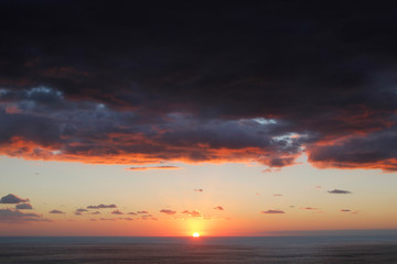silhouette of alanya city at sunset