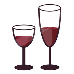 Glass bottles with wine