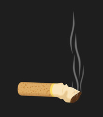 Vector cigarette butt or rstub in cartoon style