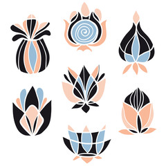 Colorful abstract flowers