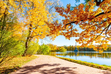 Catherine park in autumn, Tsarskoe Selo (Pushkin), St. Petersburg, Russia