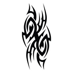 Tattoo tribal vector. Ethnic tattoo tribal design black and white abstract swirl shape pattern vector template.