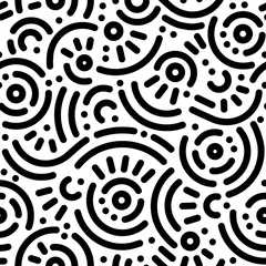  Naadloze zwart-wit geometrische patroon. Hipster Memphis-stijl. © Oleksandra