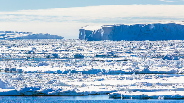Icebergs in the Southern Ocean.