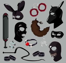 Set sex toys BDSM. Attributes 