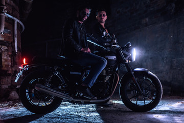 Obraz na płótnie Canvas Two motorcyclists
