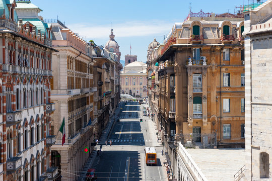 Italy, Liguria, Genoa, mansions at Via XX Settembre