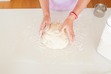 Fototapeta premium Hand Kneading Dough