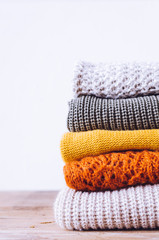 Knitted wool sweaters