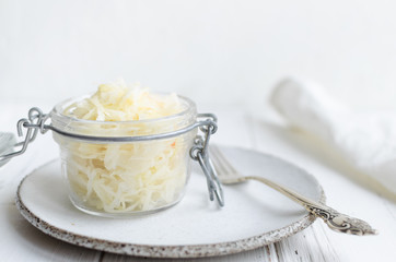 Homemade sauerkraut fermented cabbage
