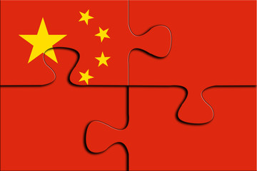 Jigsaw Puzzles with China flag