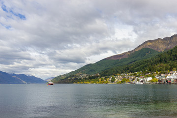 Lakeside of Wakatipu lake in Queenstown, NZ