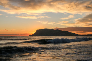 Fototapeta premium sunset over the sea, alanya