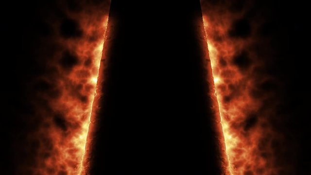 Abstract seamless background, burning spectrum triangle frame, motion graphics fire effects 4k, glowing energy lines. Energetic box pattern with laser effects, perfect for modern opening video with ce