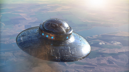 ufo flying. 3d render © de Art