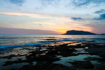 sunset over the sea, alanya