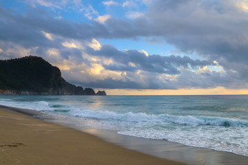 sunset over the sea, alanya