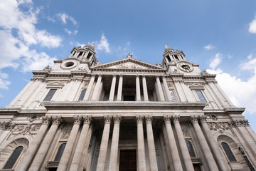 Fototapeta na wymiar London, UK, 2nd August 2019 - St Pauls cathedral in the city of London