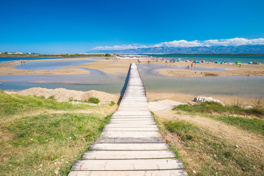 The Queen's Beach with peloid medicinal mud in Nin town, the Zadar County of Croatia, Europe.