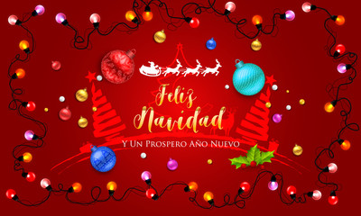 Spanish Christmas and Happy New Year greeting card