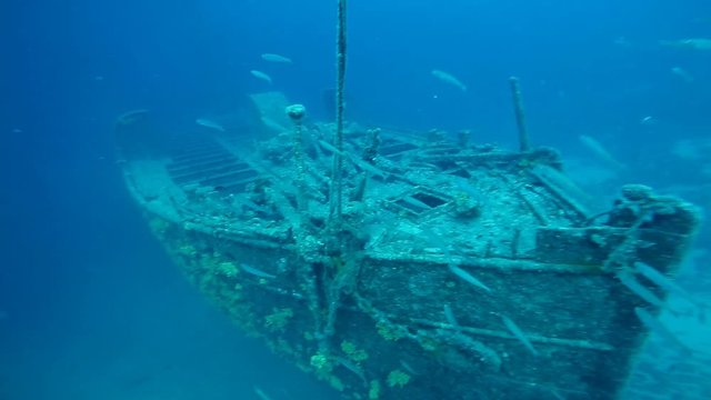 Shipwreck On A Sandy Seafloor