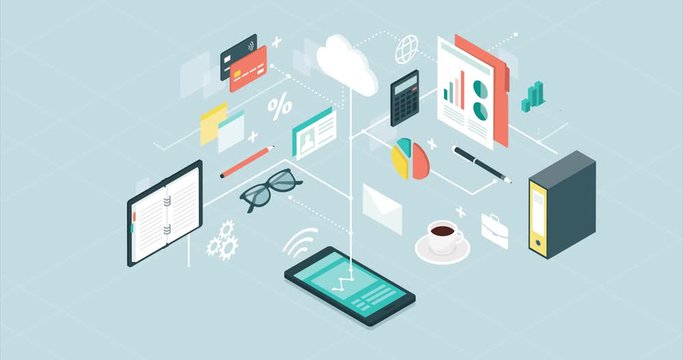 Business management app on a smartphone
