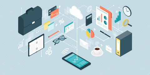 Obraz premium Business and financial services app