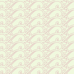 Cream and pink swirl seamless repeat pattern. Inspired by art-nouveau ceramics, you can enjoy this seamless pattern on packaging, wallpaper, backgrounds, or any way you like it!