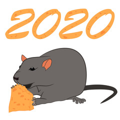 year of the rat, cheese in the mouth in the new year