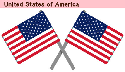 交差したアメリカ合衆国の国旗