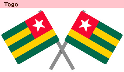 交差したトーゴの国旗