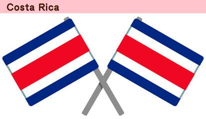 交差したコスタリカの国旗