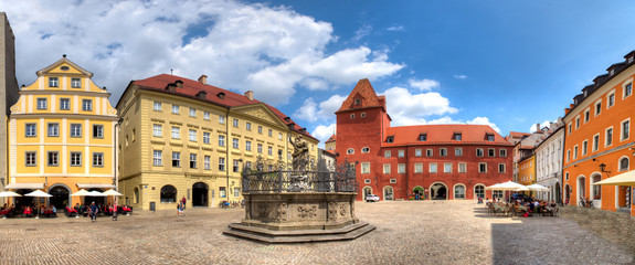 Der Haidplatz in der Altstadt von Regensburg