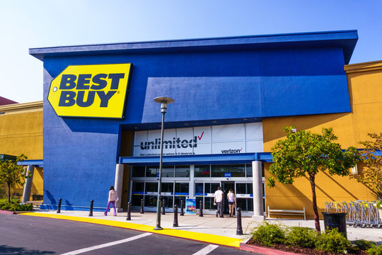 August 19, 2018 Mountain View / CA / USA - Best Buy shop entrance to one of their locations in south San Francisco bay area