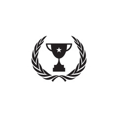 Trophy for winner logo design vector template